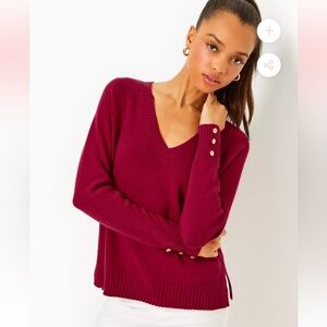 NWT Lilly Pulitzer Kaycee Sweater, Malbec Red, Medium